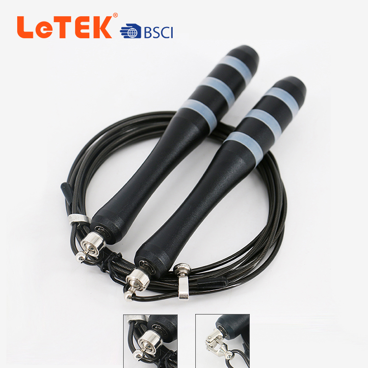 Fitness Aluminum Handle Jump Rope with Silicone Rings