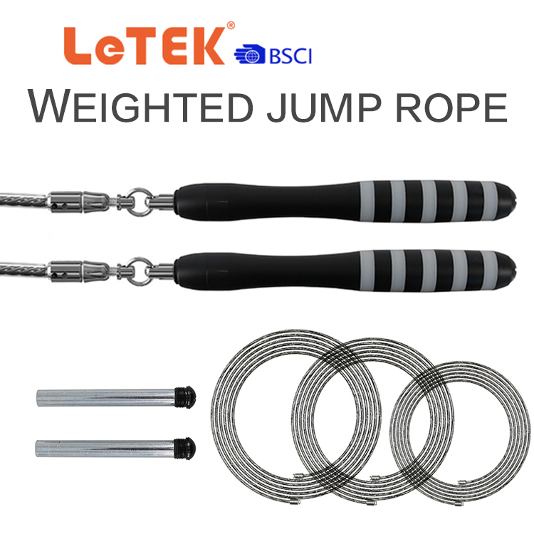 LeTEK fitness weighted steel wire jump rope